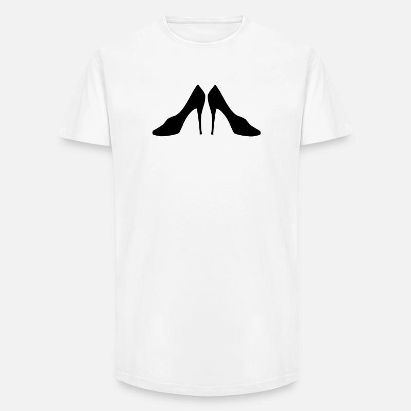 schuhe - Long Fit Männer T-Shirt - Weiß