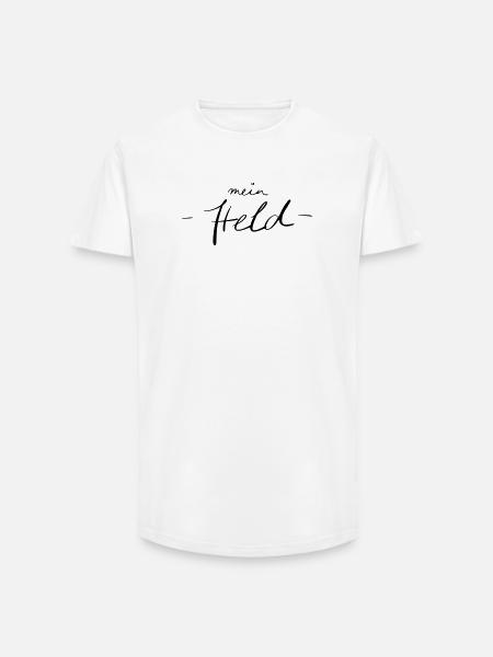 mein Held - Long Fit Männer T-Shirt - Weiß