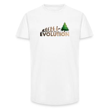 Couleur de l'évolution de la tronçonneuse - T-shirt coupe longue homme - blanc - Devant - AI Model Male 185 light (185cm)