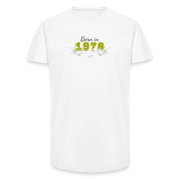 Born in 1978 - Long Fit Men's T-Shirt - white - Front - AI Model Male 185 light (185cm)