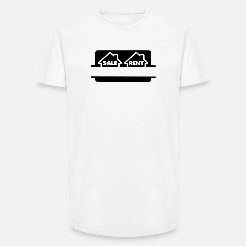 Haus mieten oder kaufen - Long Fit Männer T-Shirt - Weiß