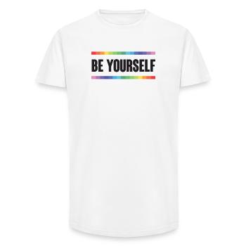 LGBTQ Pride Month - Be Yourself - Long Fit Men's T-Shirt - white - Front - AI Model Male 185 light (185cm)