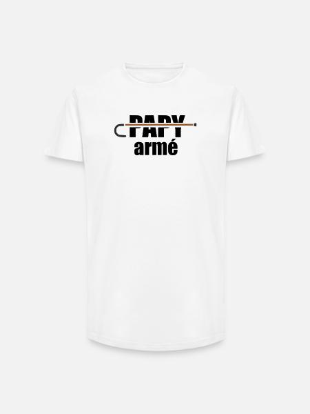 Armed Grandpa - Long Fit Men's T-Shirt - white