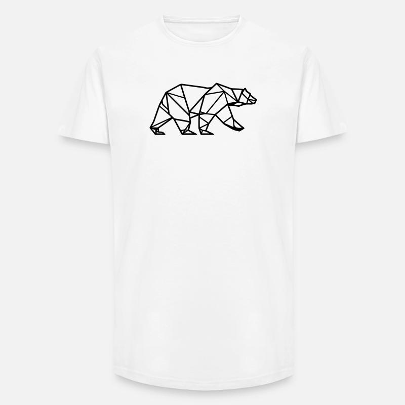 Eisbär Polar Bär Polygon Symbol - Long Fit Männer T-Shirt - Weiß