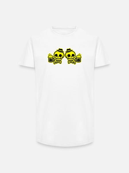 Skeleton Beer Team Bachelors - Long Fit Men's T-Shirt - white