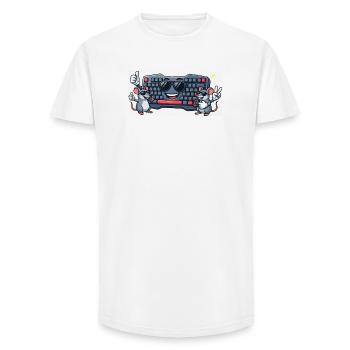 Keyboard Mice Duo - Long Fit Men's T-Shirt - white - Front - AI Model Male 185 light (185cm)