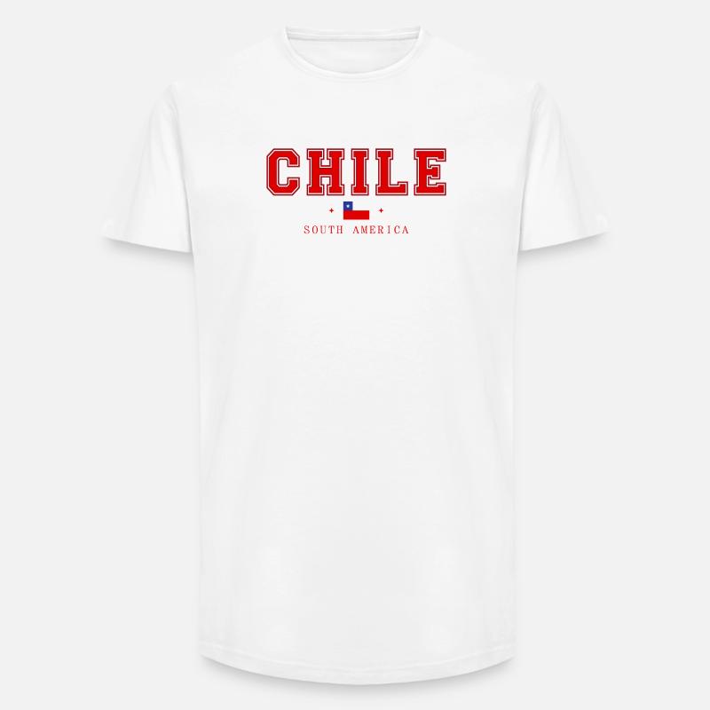 Chile - Long Fit Männer T-Shirt - Weiß
