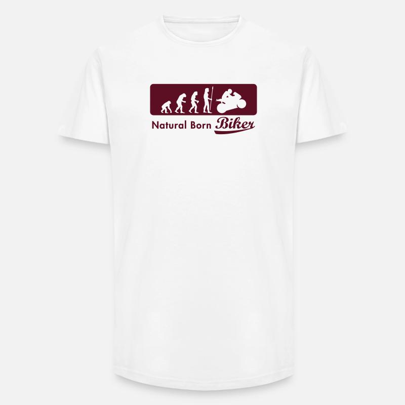 evolution_biker - Long Fit Men's T-Shirt - white