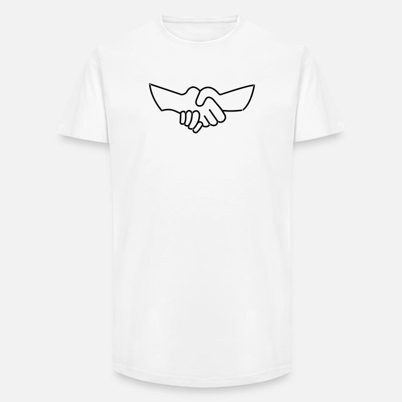 Hand shake -- ©roil - Long Fit Männer T-Shirt - Weiß