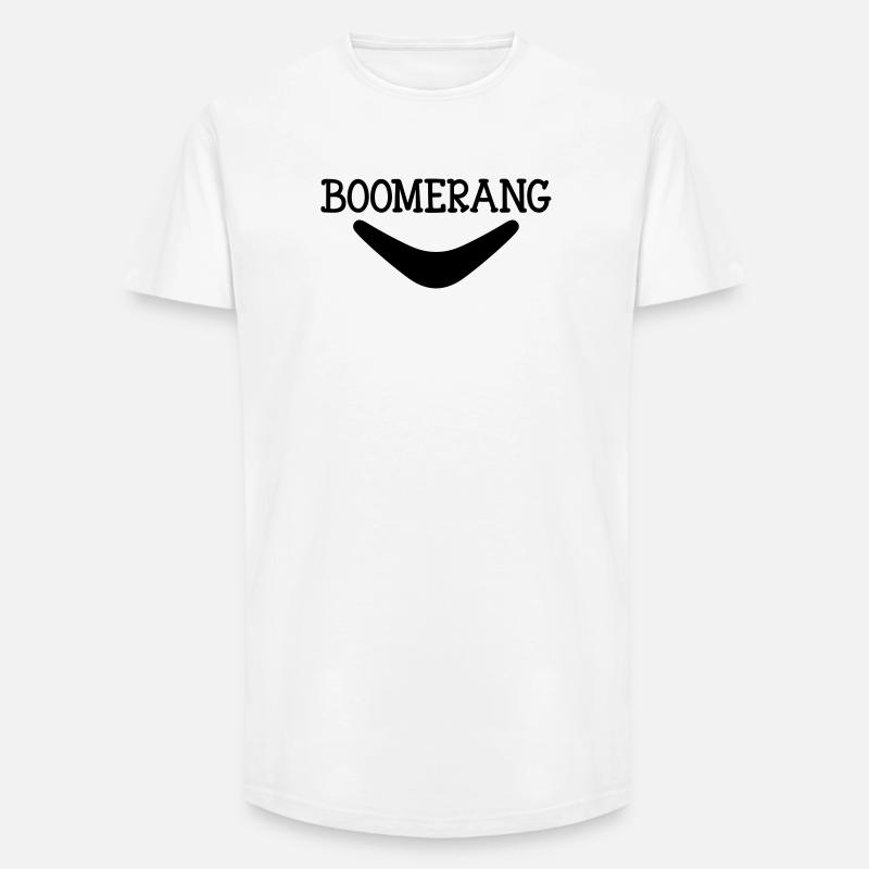 Boomerang - Long Fit Männer T-Shirt - Weiß