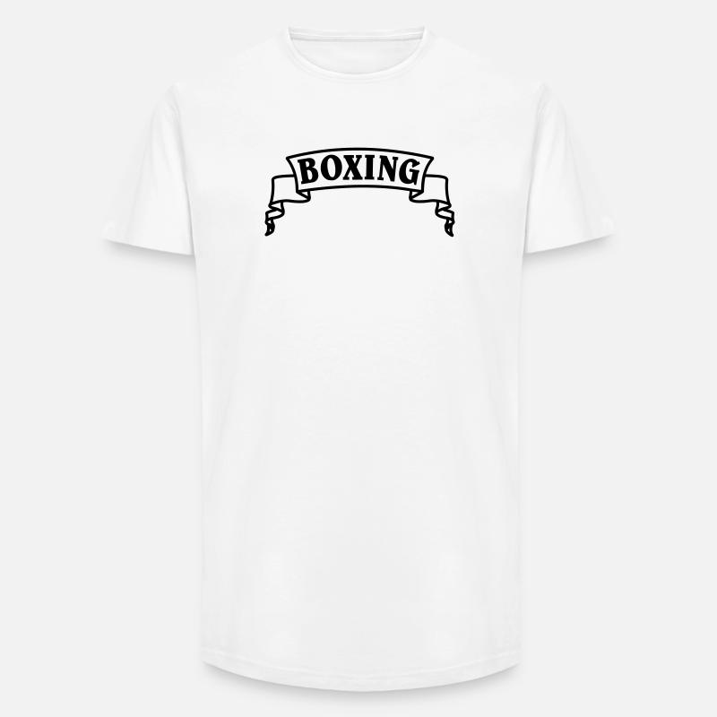 Boxen Boxtext in Wimpel oder Banner - Long Fit Männer T-Shirt - Weiß