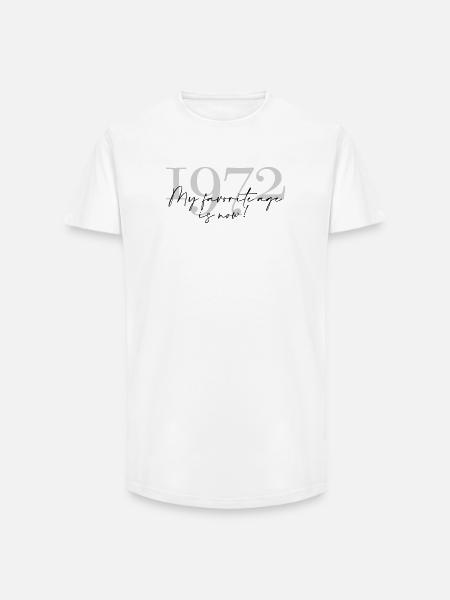 Millésime Année 1972 Script - T-shirt coupe longue homme - blanc
