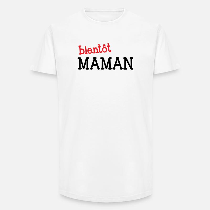 bientôt Maman ! Cadeau de grossesse - T-shirt coupe longue homme - blanc