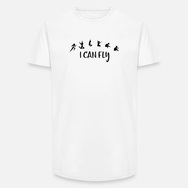 Weitsprung - Long Fit Männer T-Shirt - Weiß