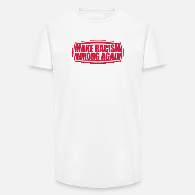 make racism wrong again - Long Fit Männer T-Shirt - Weiß