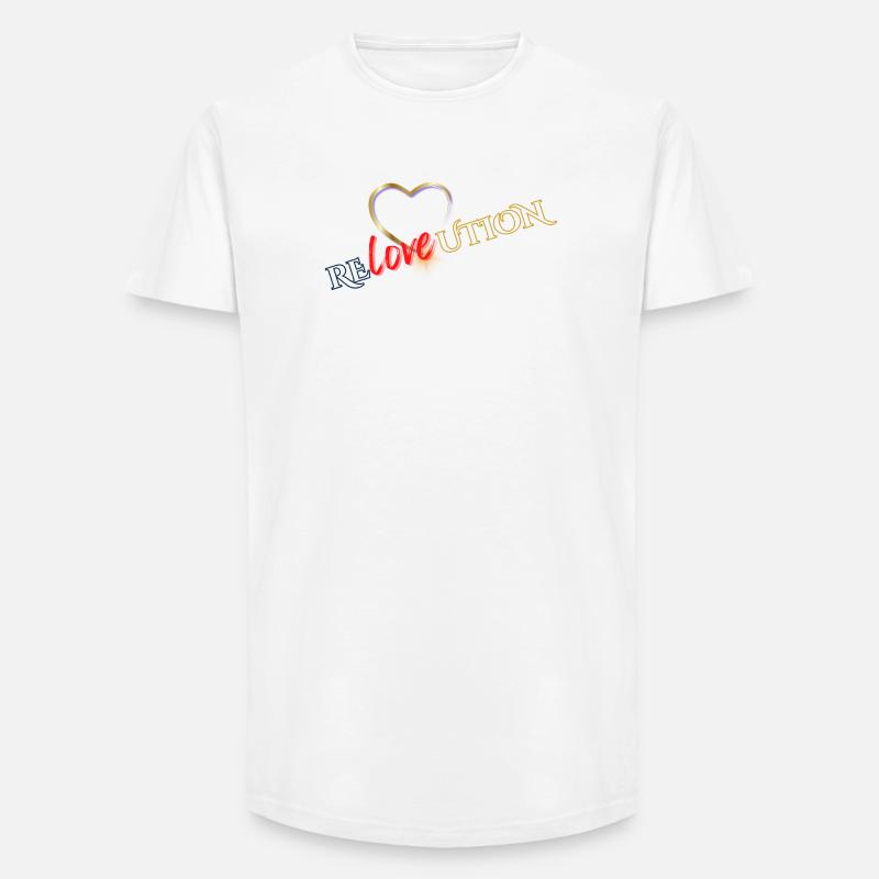 Liebevolution Herzrose Typo - Long Fit Männer T-Shirt - Weiß