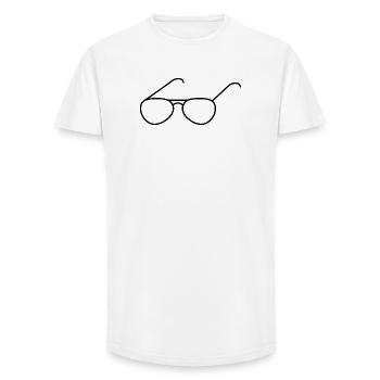 Glasses Outline Design - Long Fit Men's T-Shirt - white - Front - AI Model Male 185 light (185cm)