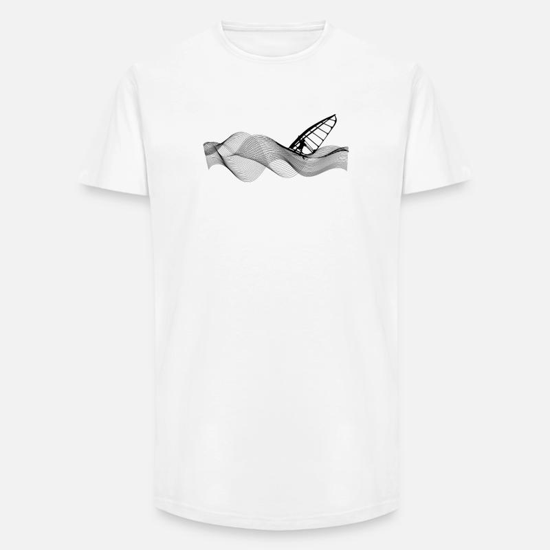 Windsurfer on wave structure - Long Fit Men's T-Shirt - white
