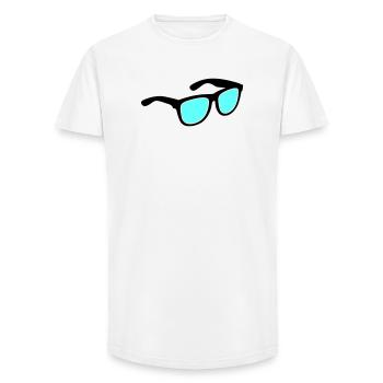 Glasses Sunglasses - Long Fit Men's T-Shirt - white - Front - AI Model Male 185 light (185cm)