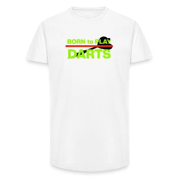 Fabriqué pour les fléchettes, édition néon, cent quatre-vingts - T-shirt coupe longue homme - blanc - Devant - AI Model Male 185 light (185cm)