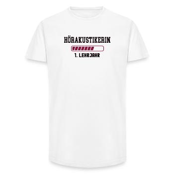 Apprenticeship as a hearing aid acoustician 1st year of training as a hearing aid acoustician - Long Fit Men's T-Shirt - white - Front - AI Model Male 185 light (185cm)