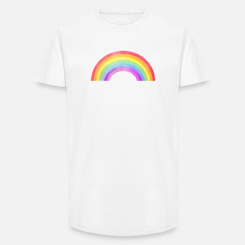 Regenbogenbogen  - Long Fit Männer T-Shirt - Weiß