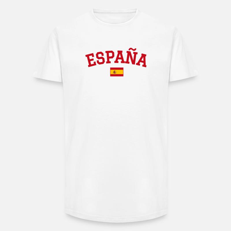 Spanien Flagge Design Rot - Long Fit Männer T-Shirt - Weiß