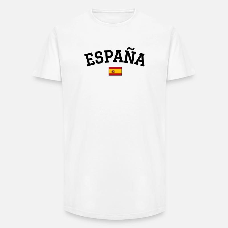 Spanien Flagge Design Schwarz - Long Fit Männer T-Shirt - Weiß