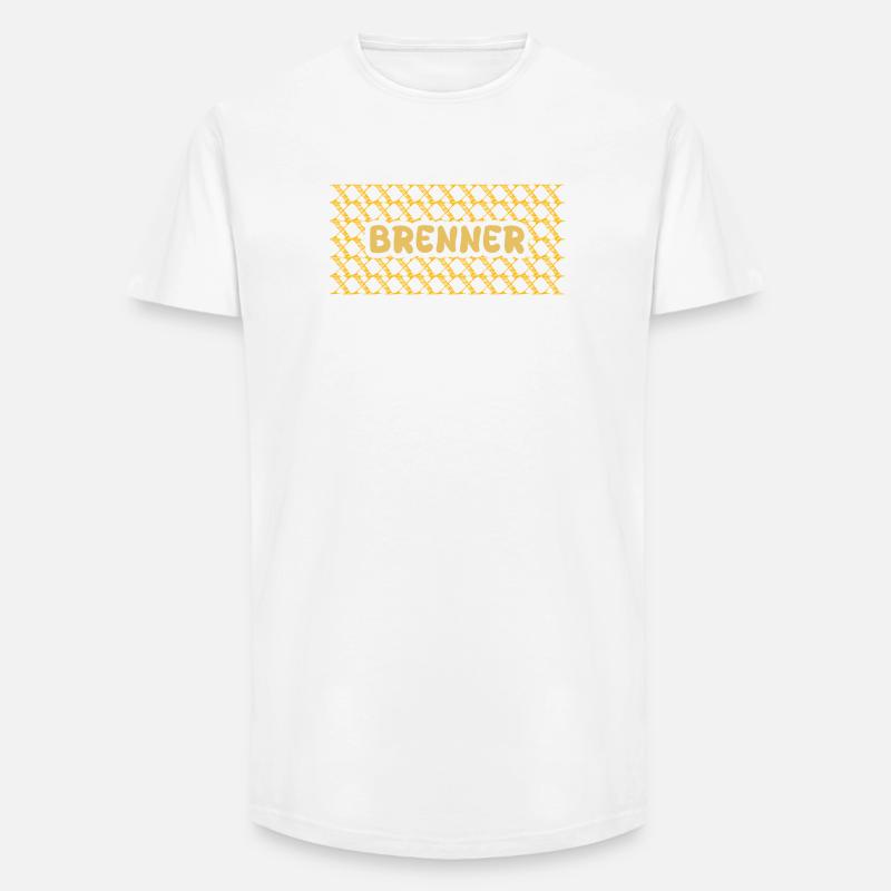 Brenner Gelb Netz Muster - Long Fit Männer T-Shirt - Weiß