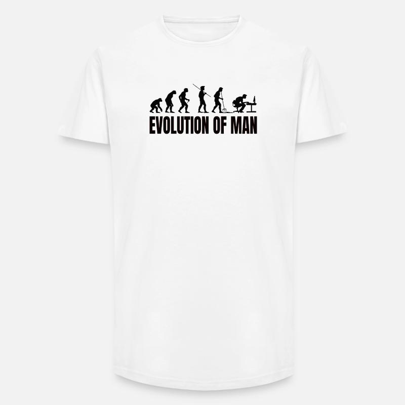 Programmierer Computerfreak Evolution - Long Fit Männer T-Shirt - Weiß