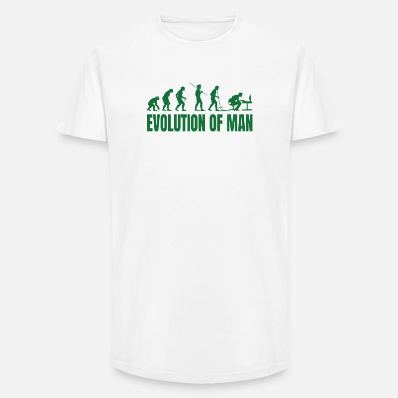 Evolution of Man Programmierer IT - Long Fit Männer T-Shirt - Weiß