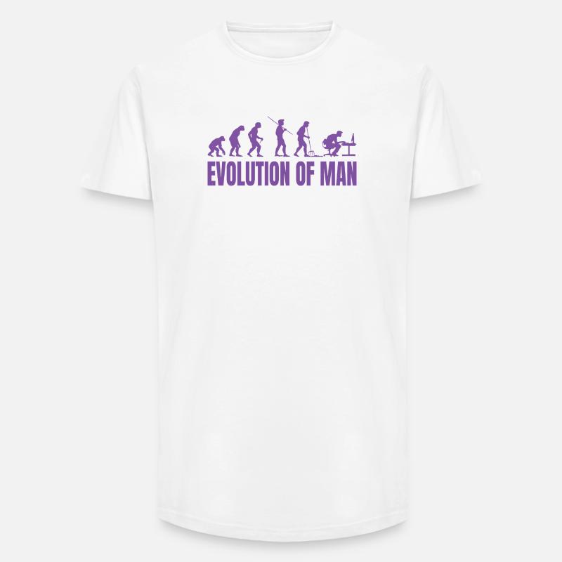 Programmer Computer Freak Evolution Retro - Long Fit Men's T-Shirt - white