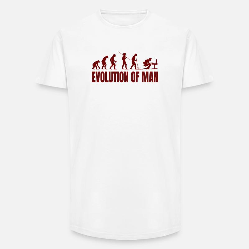 Computer PC Evolution Computer Scientist Programmer - Long Fit Men's T-Shirt - white