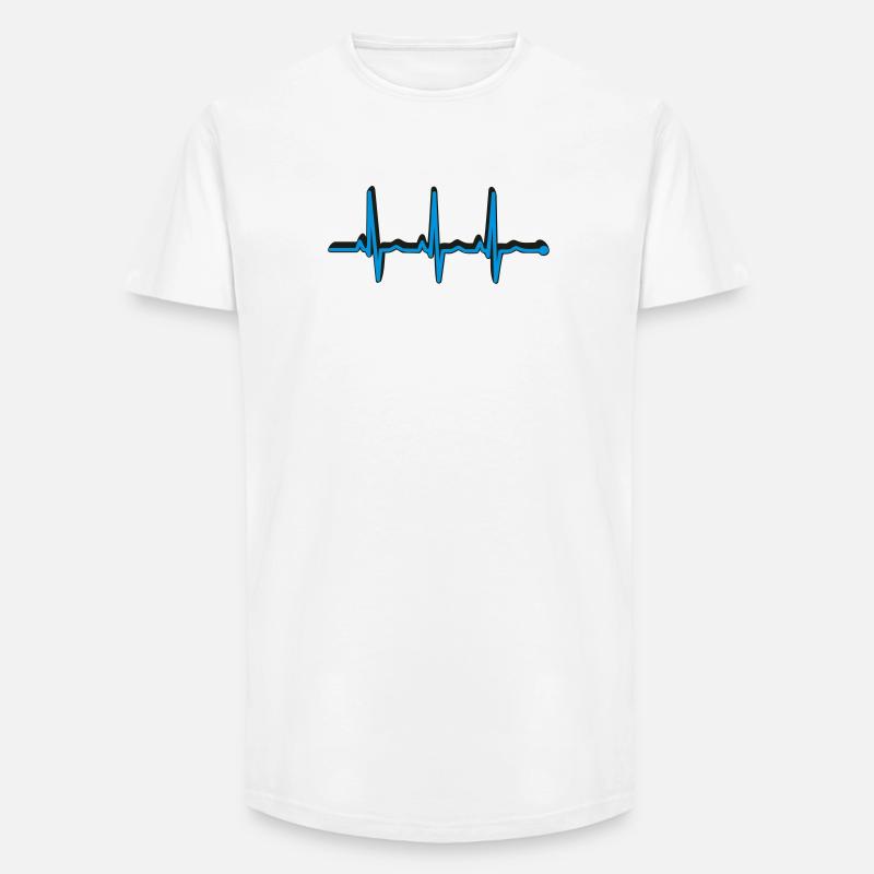 frequenz herzschlag - Long Fit Männer T-Shirt - Weiß