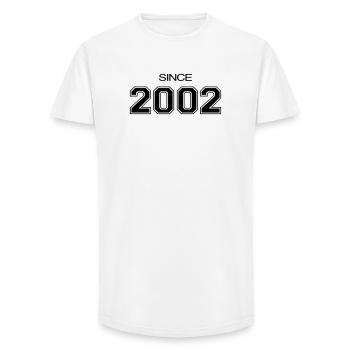 Depuis 2002 année de naissance ou d'évènement - T-shirt coupe longue homme - blanc - Devant - AI Model Male 185 light (185cm)