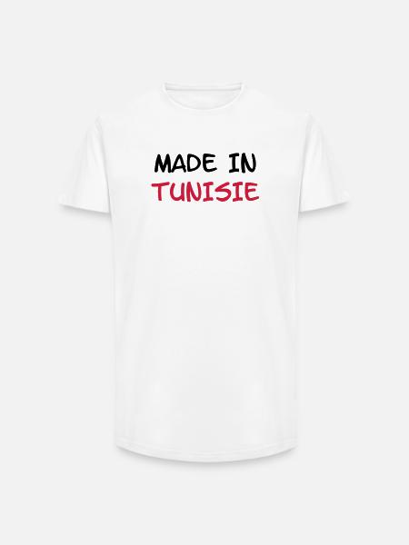 Made in Tunisie - Long Fit Men's T-Shirt - white