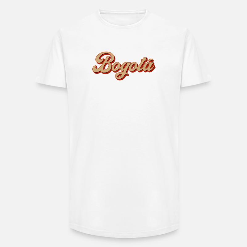 Bogotá Retro Script Schriftzug - Long Fit Männer T-Shirt - Weiß