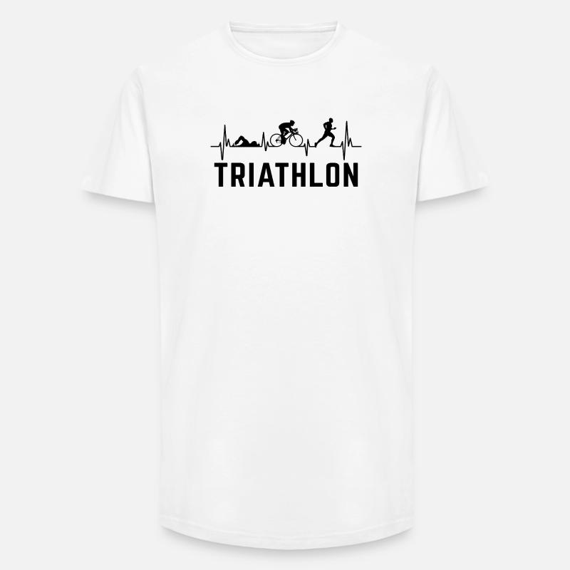 Triathlet Herzschlag-Triathlon - Long Fit Männer T-Shirt - Weiß