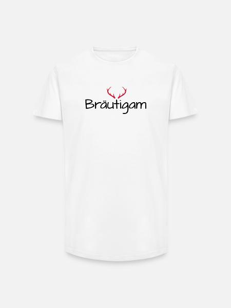 Bräutigam Geweih shirt Junggesellenabschied - Long Fit Männer T-Shirt - Weiß