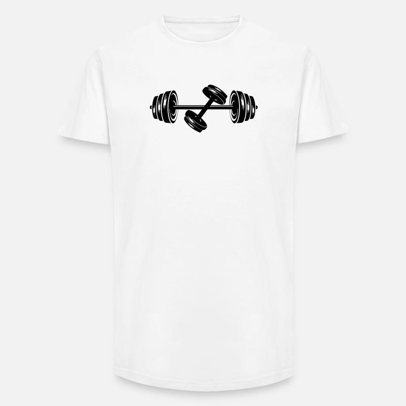 Poids disques d’haltères haltères haltères 2 - T-shirt coupe longue homme - blanc