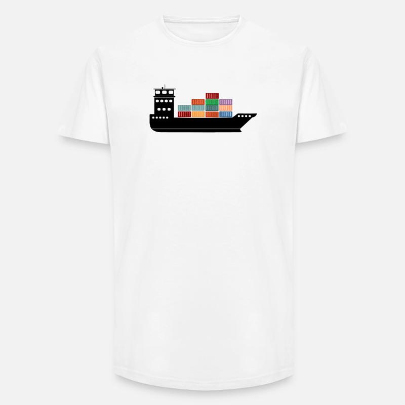 Seecontainerschiff oder Boot mit Containern - Long Fit Männer T-Shirt - Weiß