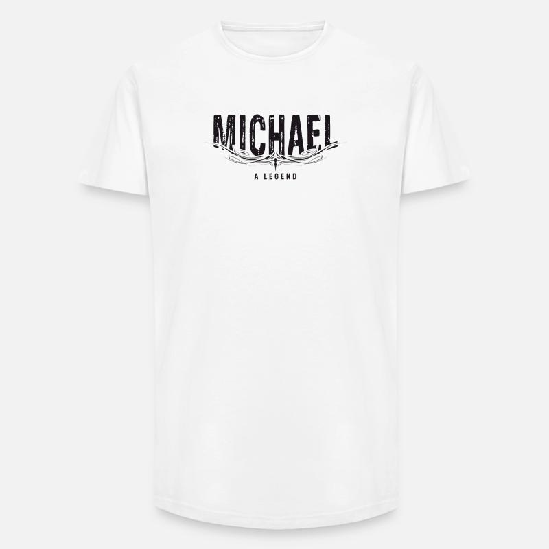MICHAEL A LEGEND - Long Fit Männer T-Shirt - Weiß