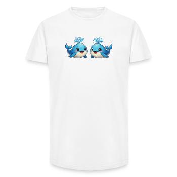 Baby whales - Long Fit Men's T-Shirt - white - Front - AI Model Male 185 light (185cm)