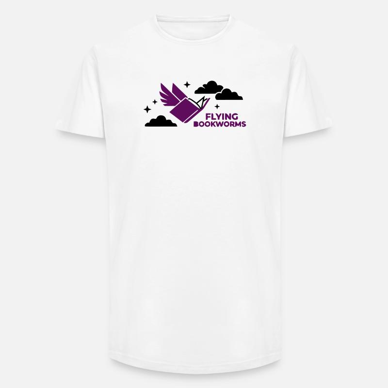 Fliegendes Buch Vogel Lesen - Long Fit Männer T-Shirt - Weiß