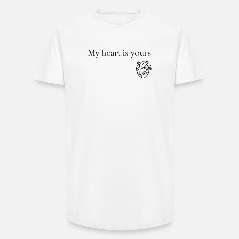 Herz - Long Fit Männer T-Shirt - Weiß