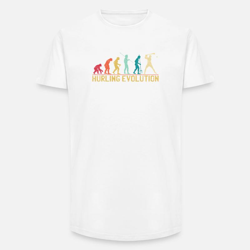 Hurling Evolution Silhouette Design - Long Fit Men's T-Shirt - white