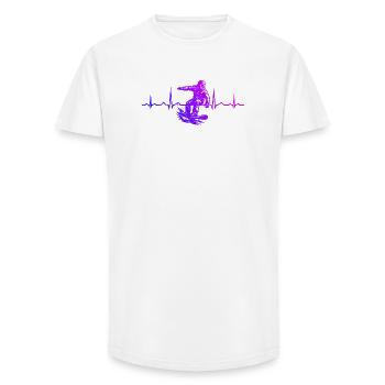 Kurz und klar Snowboard - Long Fit Männer T-Shirt - Weiß - Vorne - AI Model Male 185 light (185cm)