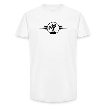 Island Palm Tree Icon - Long Fit Men's T-Shirt - white - Front - AI Model Male 185 light (185cm)