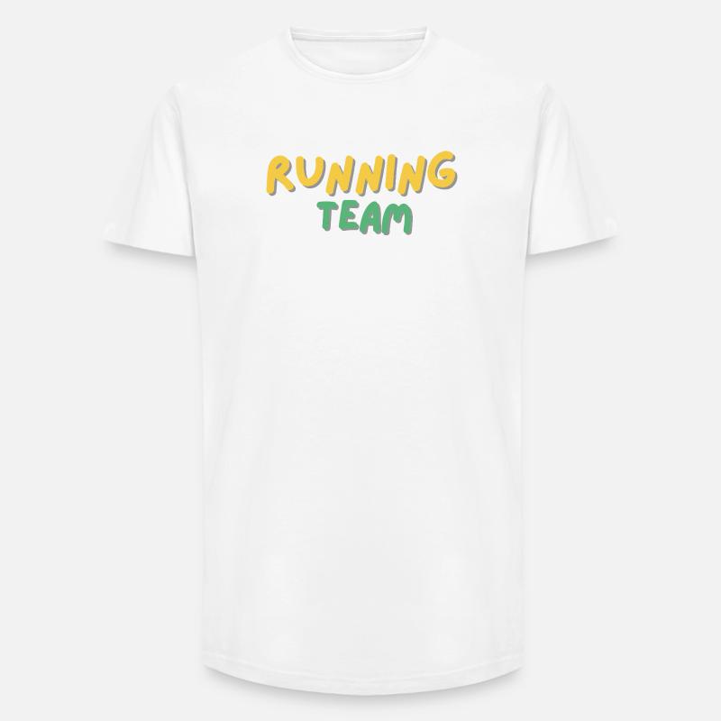 Running Team - Long Fit Männer T-Shirt - Weiß