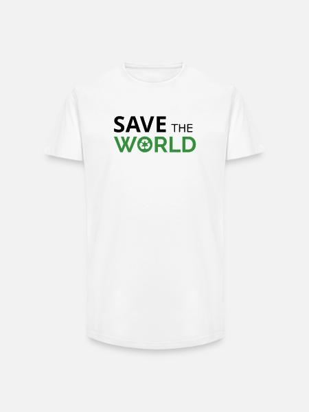 Rette die Welt - Long Fit Männer T-Shirt - Weiß